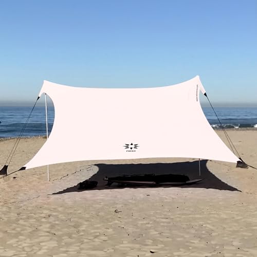 Neso Gigante - Portable Beach Tent - Ideal to Enjoy with Family and Friends - UPF 50+, Water-Resistant, and Lightweight - White, 11' x 11'