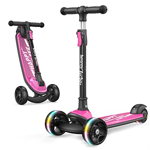 Besrey Kick Scooter for Kids Ages 3-10, 3-Wheel Folding Scooter