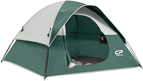 CAMPROS CP 3 Person Tent - Dome Tents for Camping, Waterproof Windproof Backpacking Tent, Easy Set up Small Lightweight Tents, for All Seasons Hiking Beach Outdoor with 3 Mesh Windows