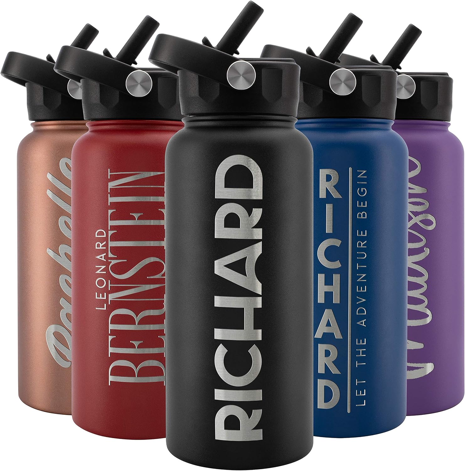 Amazing Items Personalized Water Bottle — Jet Black
