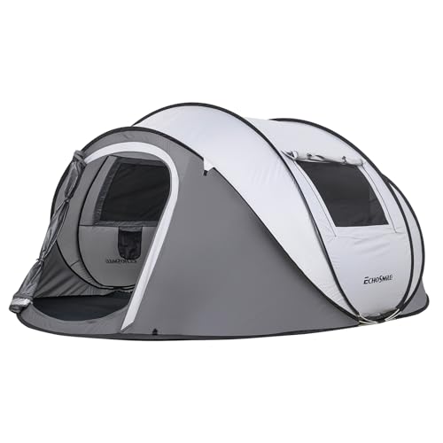 EchoSmile Instant Pop Up Camping Tent, 2/4/6 Person, Easy Setup Tent, Water Resistant Dome, Portable with Carry Bag