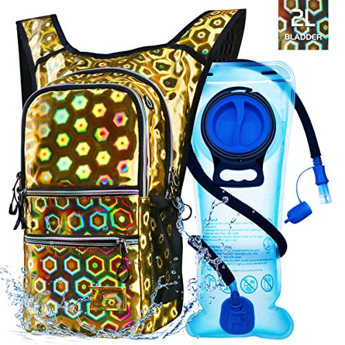 Mothybot Hydration Backpack Pack, Water Backpack 20L Capacities Included 2L Hydration Bladder, Festival Essential - Rave Hydration Pack Hydropack Hydro for Hiking, Running, Biking, Festival Gear