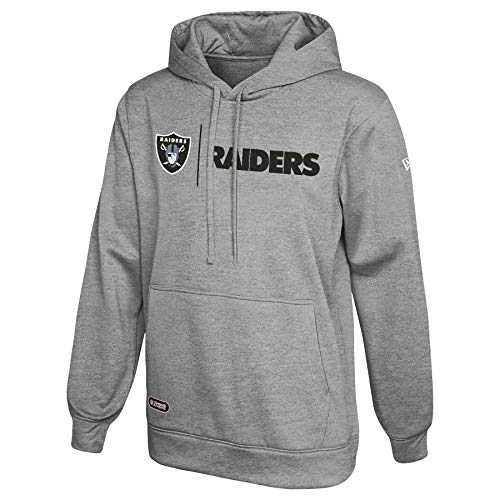 New Era NFL Men's Cool Grey Gametime Pullover Performance Hoodie, Pro Football Sweatshirt