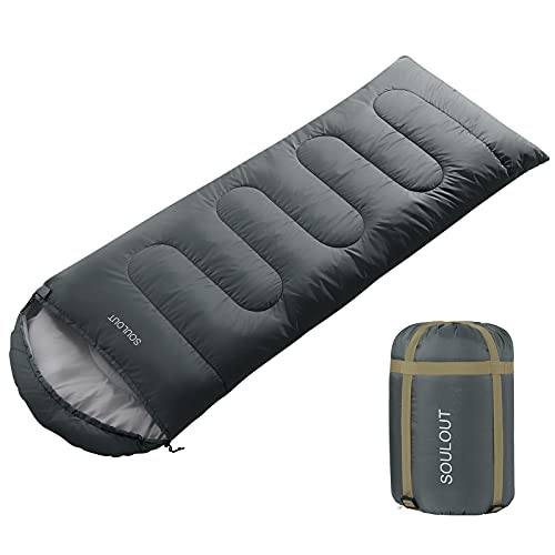 3-4 Season Sleeping Bag for Adults & Kids, Lightweight Warm Cold Weather Camping Bag with Waterproof Compression Sack  Portable for Hiking, Backpacking, Traveling & Outdoor Adventures