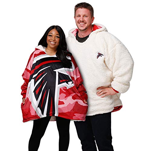 foco NFL Team Logo Reversible Oversized Sherpa Hoodie Sweatshirt Hoodeez
