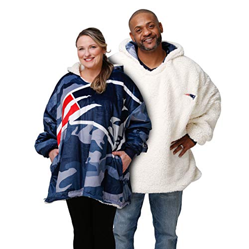foco NFL Team Logo Reversible Oversized Sherpa Hoodie Sweatshirt Hoodeez