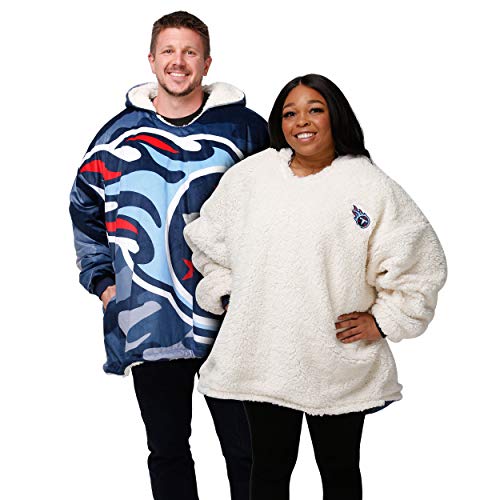 foco NFL Team Logo Reversible Oversized Sherpa Hoodie Sweatshirt Hoodeez