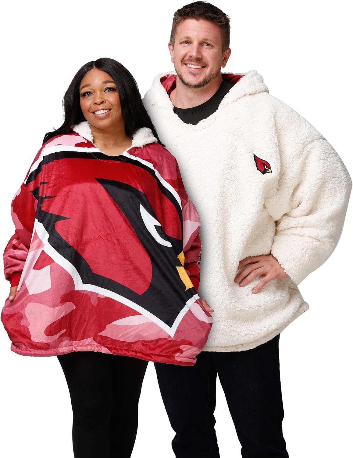 foco NFL Team Logo Reversible Oversized Sherpa Hoodie Sweatshirt Hoodeez