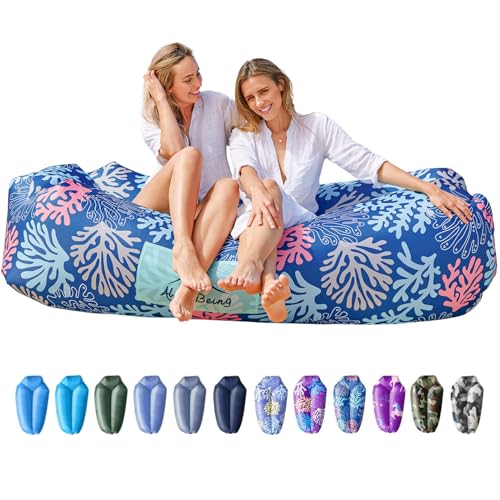 AlphaBeing Inflatable Lounger Beach Chair Accessories, Air Sofa Hammock Inflatable Couch for Camping Backyard Lakeside with Compression Sacks, Ideal Outdoor Gifts for Adults