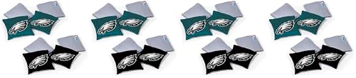 NFL Pro Football Dual Sided Bean Bags by Wild Sports, 8 Count, Premium Toss Bags for Cornhole Set - Great for Tailgates, Outdoors, Backyard