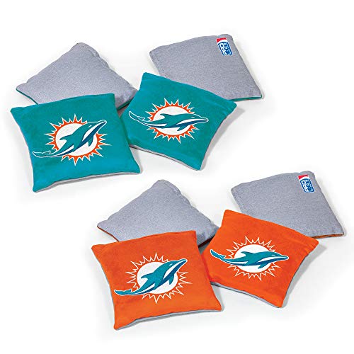 NFL Pro Football Dual Sided Bean Bags by Wild Sports, 8 Count, Premium Toss Bags for Cornhole Set - Great for Tailgates, Outdoors, Backyard