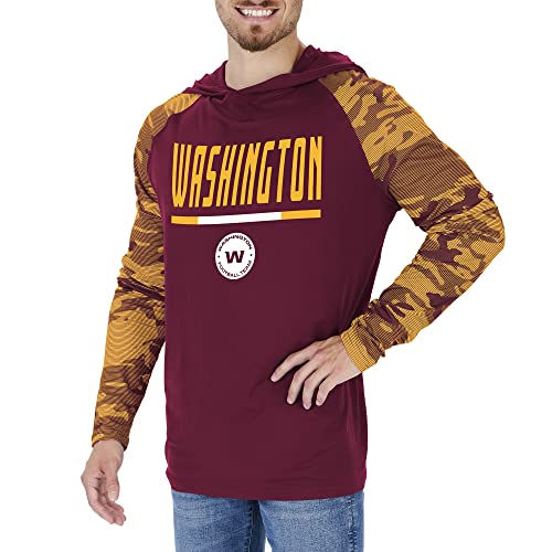 Zubaz NFL Teams Men's Lightweight Pullover Hoodies with Accent Sleeves (Small - 5X-Large)