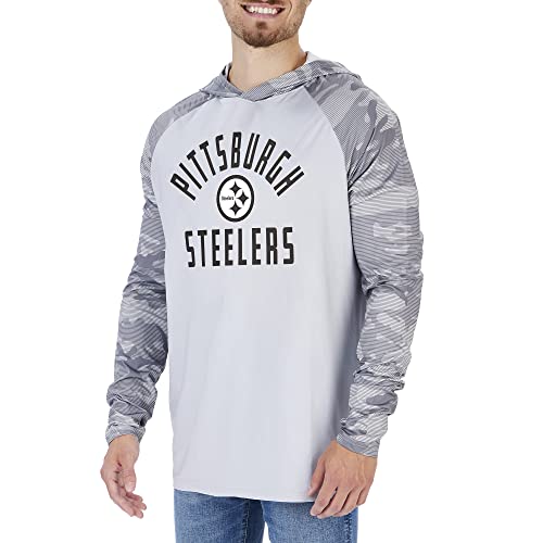 Zubaz NFL Teams Men's Lightweight Pullover Hoodies with Accent Sleeves (Small - 5X-Large)