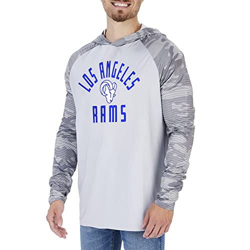 Zubaz NFL Teams Men's Lightweight Pullover Hoodies with Accent Sleeves (Small - 5X-Large)