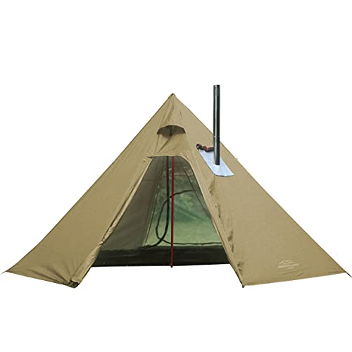 4 Persons 5lb Lightweight Tipi Hot Tents with Stove Jack, 7'3" Standing Room, Teepee Tent for Hunting Family Team Backpacking Camping Hiking