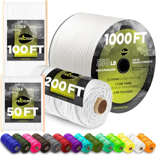 TECEUM Paracord (White) — Premium Option