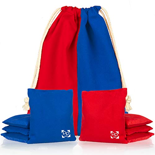 Professional Cornhole Bags - Set of 8 Regulation All Weather Double Sided - Sticky Side/Slick Side Bean Bags for Pro Corn Hole Game