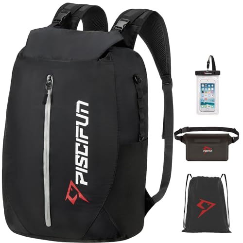 Piscifun LT Dry Bag Waterproof, Floating Dry Backpack, Lightweight Waterproof Dry Bag With Waist Pouch And Phone Case For Kayaking, Camping, Beach, Boating & Swimming For Men & Women 10L 20L 30L 40L