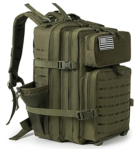 QT&QY 45L Military Tactical Backpacks For Men Camping Hiking Trekking Daypack Bug Out Bag Lage MOLLE 3 Day Assault Pack