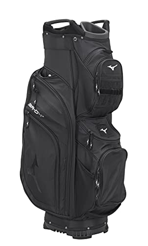 Mizuno BR-D4C Golf Cart Bag | 14 Way Top Cuff | Full Length Dividers | Single Shoulder Strap | Extra Large Insulated Cooler | Rainhood