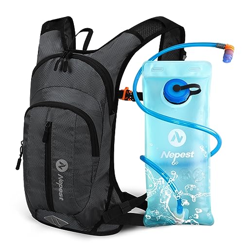 Nepest Hydration Pack Backpack for Women & Men, Lightweight Water Backpack with 2L Water Bladder for Hiking Cycling Running Biking