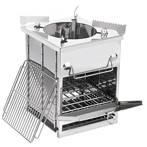 REDCAMP Wood Burning Folding Camp Stove