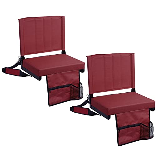SPORT BEATS Stadium Seat for Bleachers with Back Support and Wide Padded Cushion