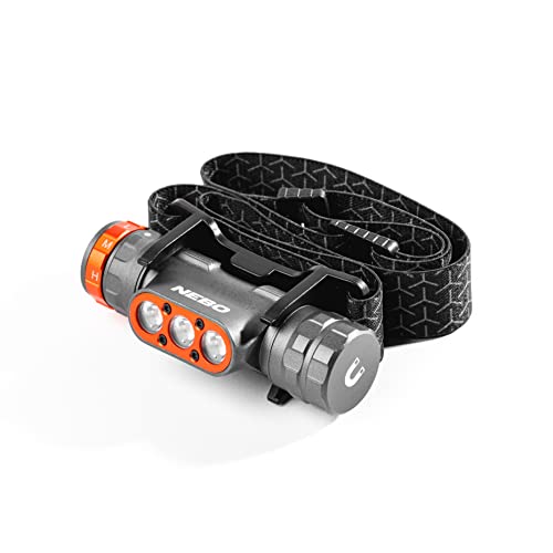 NEBO Transcend 1500 Rechargeable Headlamp | 1,500 Lumens, 5 Light Modes, Detachable Magnetic Work Lamp, Waterproof, Bright LED Head Light for Hiking & Camping, Includes USB Charging Cable