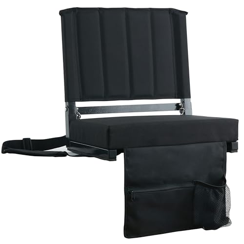 SPORT BEATS Stadium Seats with Back Support Bleacher Chairs with Back and Cushion Thick Padded Bleacher Seats Includes Shoulder Strap