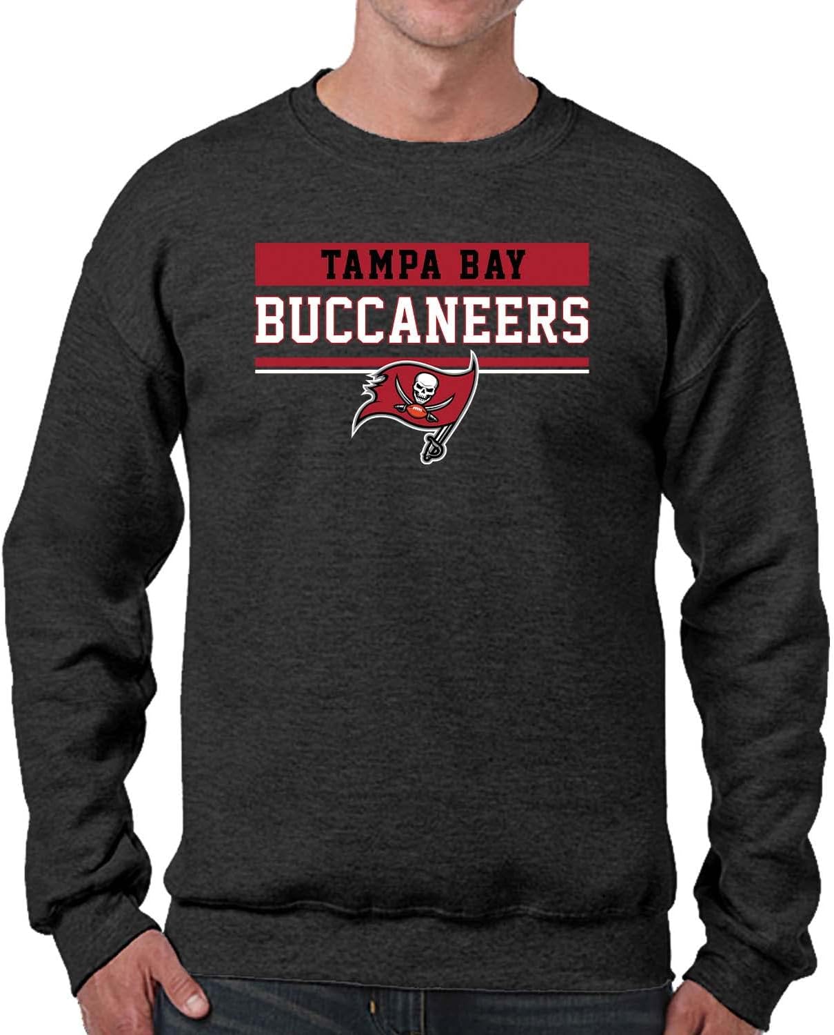Team Fan Apparel NFL Adult Long Sleeve Team Block Charcoal Crewneck Sweatshirt - Stay Warm & Represent Your Team With Style