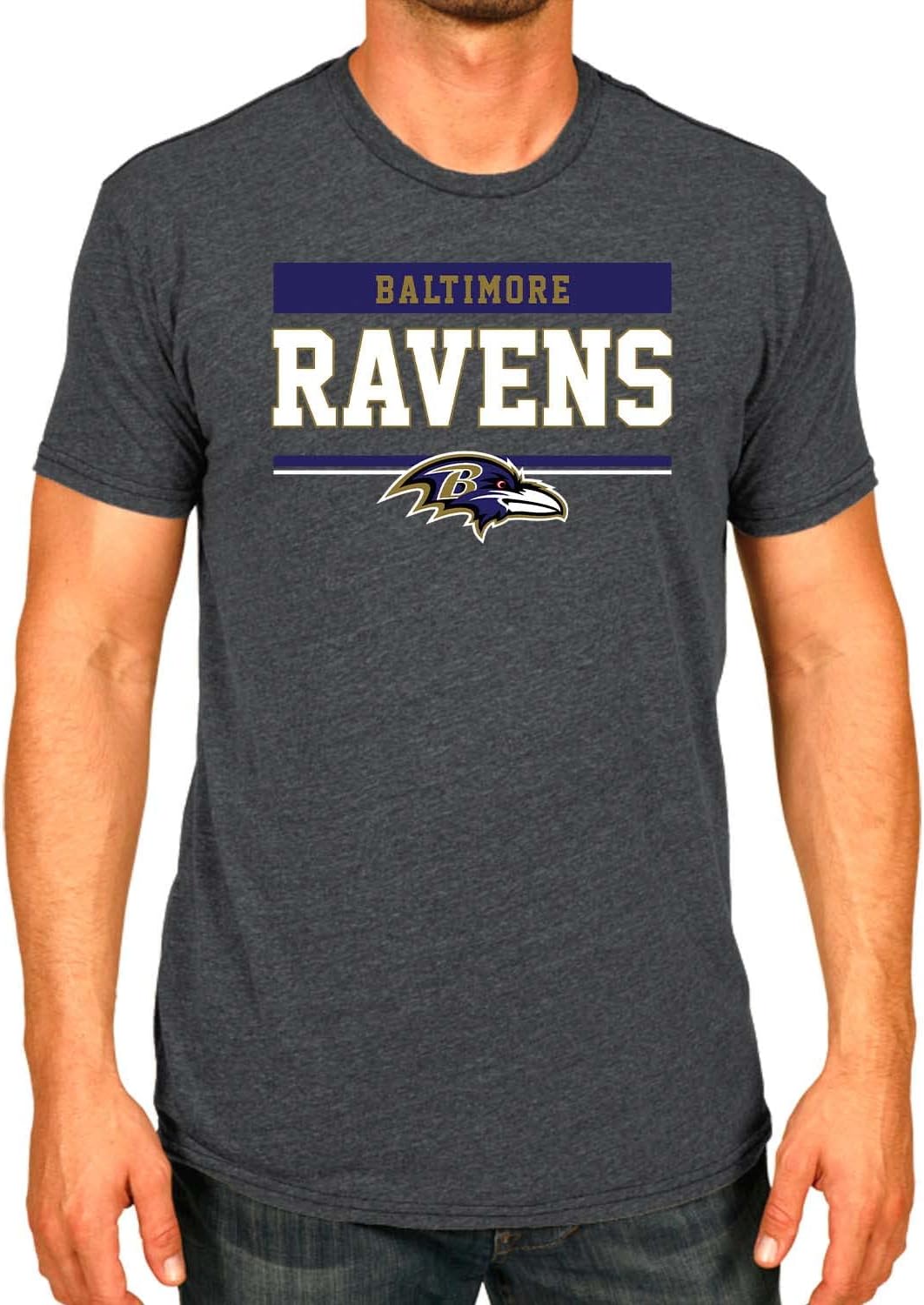 Team Fan Apparel NFL Adult Team Block Tagless T-Shirt - Cotton Blend - Charcoal - Perfect for Game Day - Comfort and Style