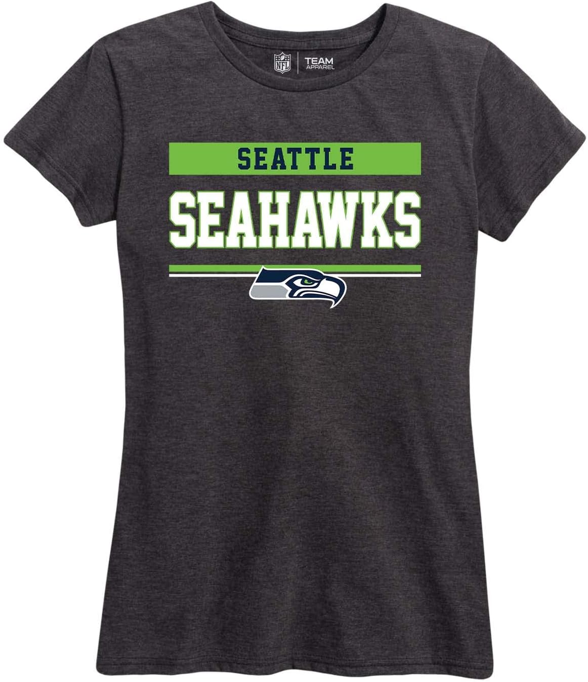 Team Fan Apparel NFL Womens Plus Size Relaxed Fit T-Shirt, Gameday Apparel, Tagless Rib Neck Contour Fit Short Sleeve Tee