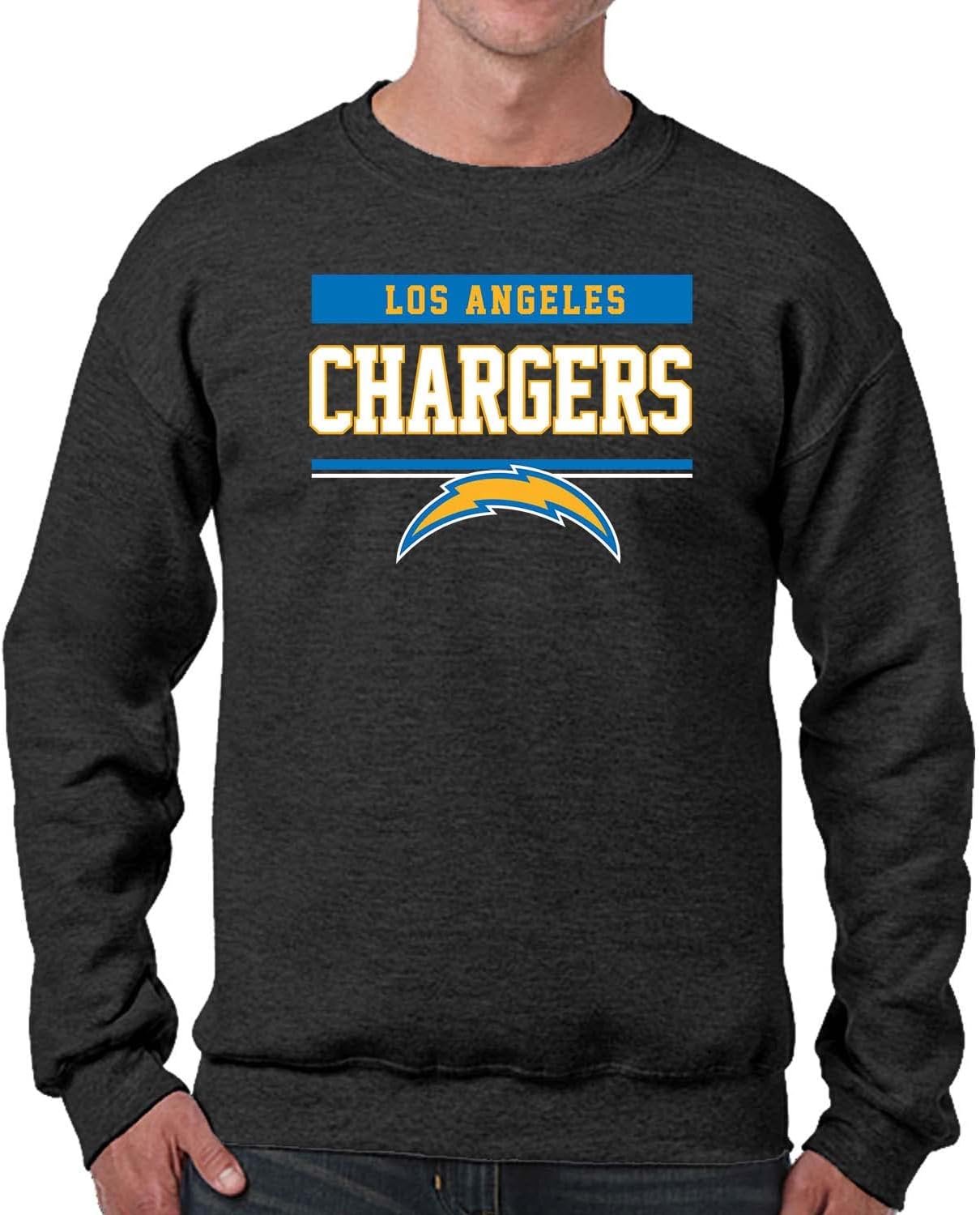 Team Fan Apparel Charcoal Crewneck (Chargers)