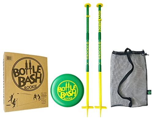 Bottle Bash Outdoor Flying Disc Game Set  Frisbee Toss Backyard and Beach Game for Family, Adult & Kids - Beersbee & Polish Horseshoes