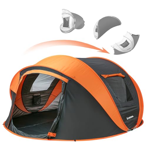 EchoSmile Instant Pop Up Camping Tent, 2/4/6 Person, Easy Setup Tent, Water Resistant Dome, Portable with Carry Bag