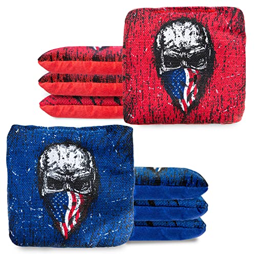 Professional Cornhole Bags - Set of 8 Regulation All Weather Double Sided - Sticky Side/Slick Side Bean Bags for Pro Corn Hole Game