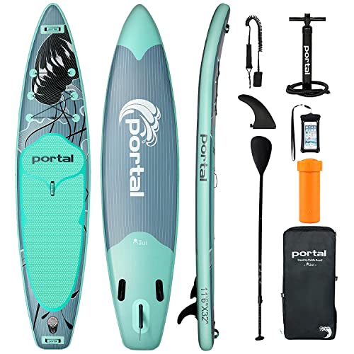 PORTAL SUP Inflatable Paddle Board for Adults, 10'6'' /11'6'' Stand Up Paddleboards, Non-Slip Deck Blow up Paddle Boards with Adjustable Paddle, Carry Bag, Emergency Repair Kit