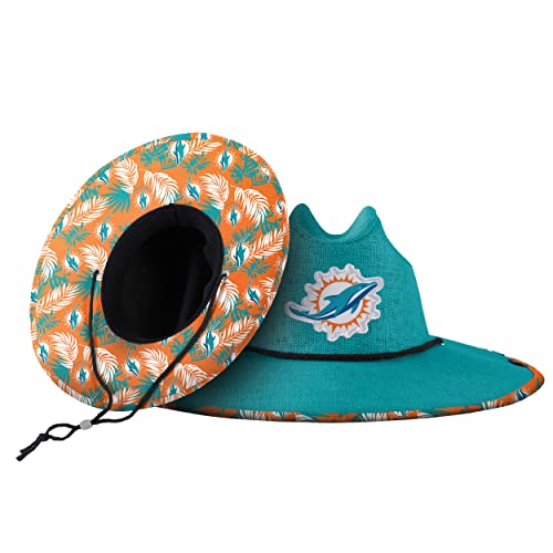 FOCO Men's NFL Team Logo Floral Lifeguard Beach Straw Sun Hat
