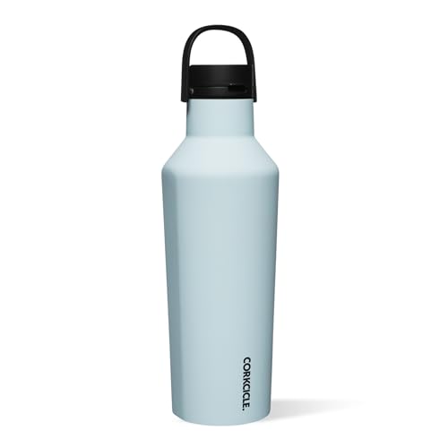 Corkcicle Sport Canteen - Keeps Drinks Cold 25 Hours - Stainless Steel Water Bottle - Triple-Insulated - Spill-Proof - Summer Drinkware Gift - Keeps Drinks Ice Cold - 32 oz - Powder Blue