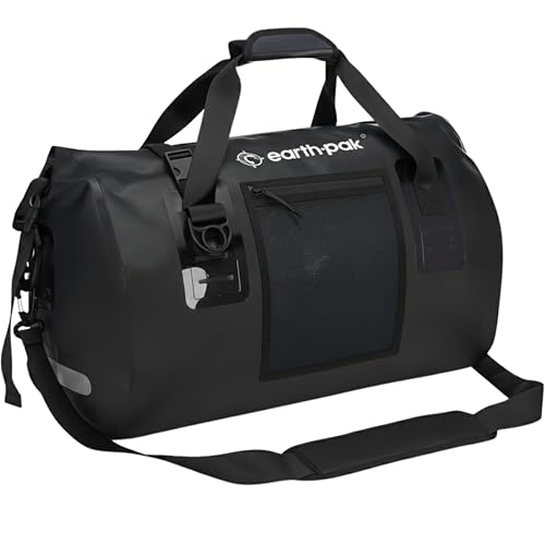 Earth Pak Waterproof Duffel Bag - Heavy Duty Motorcycle Dry Bag with Large Storage Space Perfect for Traveling, Camping, Kayaking, Fishing & Canoeing Bag 50L/70L/90L/120L Sizes