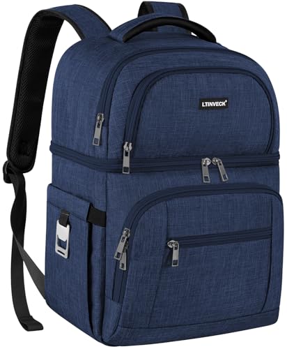 Cooler Backpack,Insulated Backpack Cooler Leakproof Double Deck Cooler Bag for Men Women RFID Lunch Backpack