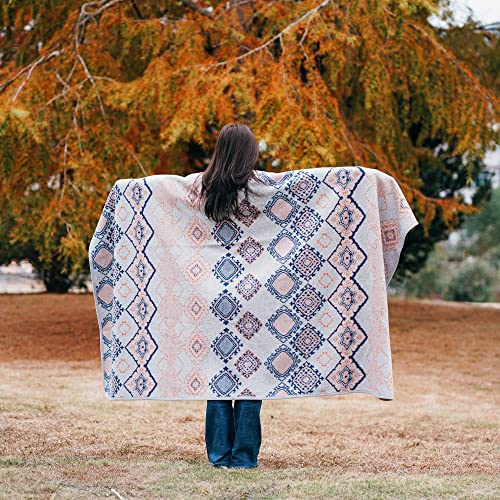 ACUSHLA Merino Wool Camp Blanket - Warm Thick Washable Large Bed Couch Camping Outdoor Sleeping Patio Throw Blanket All Weather, Scandinavia-Grey 79X63
