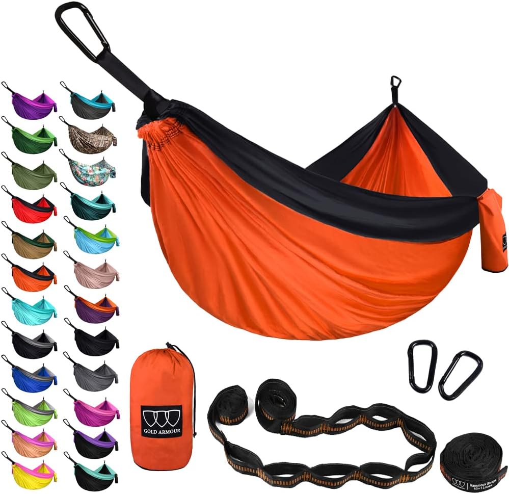 Gold Armour XL Double Hammock (Orange & Black)
