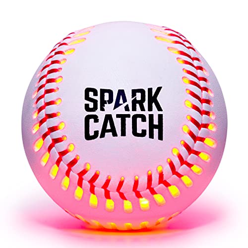 SPARK CATCH Light Up Baseball, Glow in The Dark Baseball, Sports Gear Accessories Gifts for Boys 8 9 10 11 12 13 14 15 Years Old, Kids Teens All Ages Gift Ideas