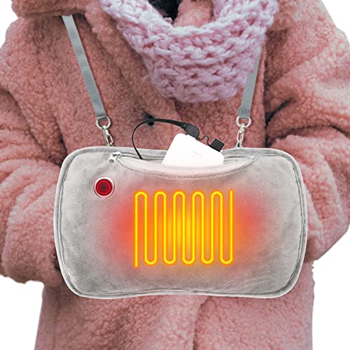 Hand Warmers Rechargeable, 10000mAh Electric Heated Gloves Power Bank Portable Graphene Handwarmers Pouch with 3 Levels & Double-Sided Heating for Camping Xmas Gifts for Women Men Kids