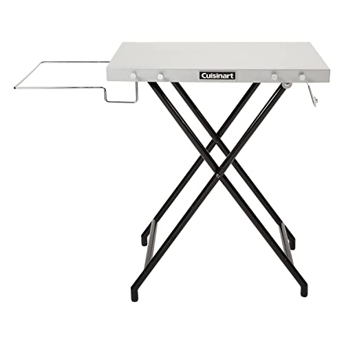 Cuisinart Fold n Go Prep Table, Portable Folding Table and Grill Stand with Tool hooks, Trash Bag Holder, Paper Towel Rack, 24 x 20 Steel Food Prep Station Perfect for BBQs, Tailgates and Camping