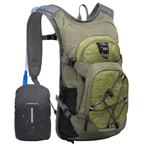 Everfun Hydration Backpack 18L with Water Bladder 2L/3L Hiking Water Backpack Women Men Hydration Pack Insulated Lightweight Day Hydropack with Storage for Hiking, Biking, Running, Festival