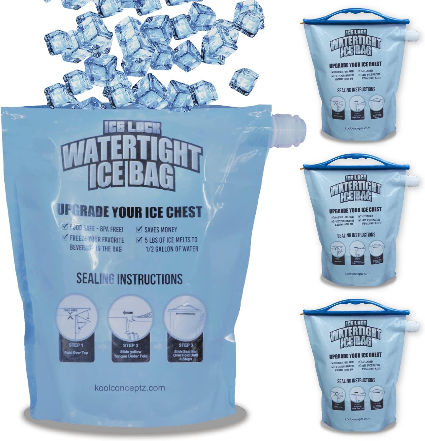 Ice Lock Large Reusable Ice Bags