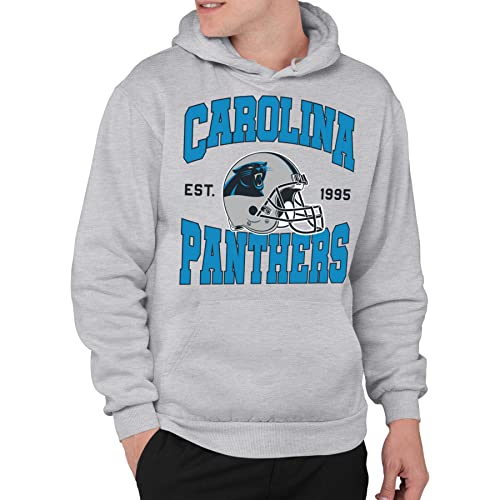 Junk Food Clothing x NFL - Team Helmet - Unisex Adult Pullover Hoodie for Men and Women - Officially Licensed NFL Apparel (Panthers)
