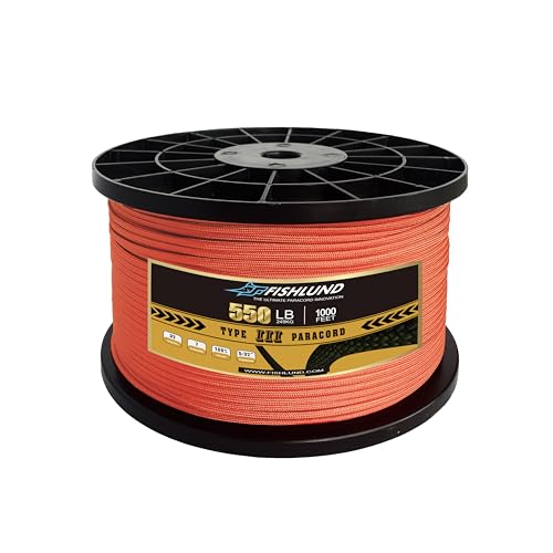 Paracord 550 lb, 7 Strand Type III Paracord Rope 1000ft 4mm, High Strength Nylon Parachute Cord for Camping, Survival, Tactical and Hiking, Neon Orange